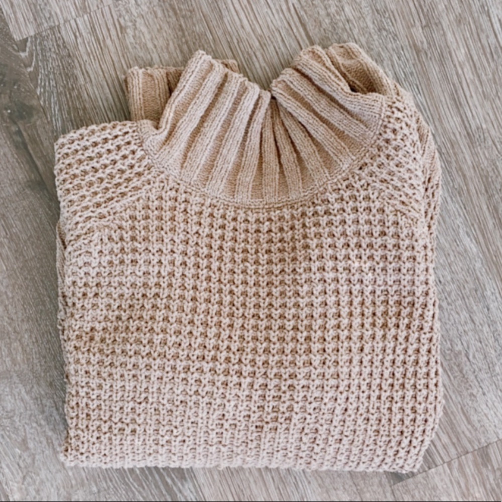 Mock neck hazelnut sweater